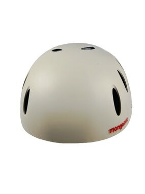 Vintage Mongoose BMX Skate Helmet Off White Red Strap Youth Multi Sport 2012